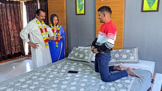 Hint Gerçek Seks, Karı Koca ve Üvey oğlu, Üçlü sert Seks milf anne seks