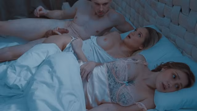 Will Step Dad Fuck and Cum Inside Step Daughter Jessie Ames in Share Bed While Step Mom?