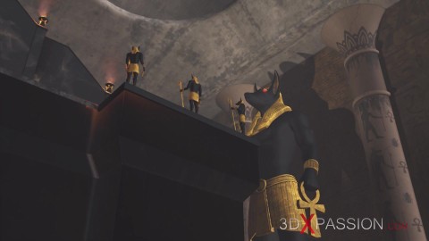 Anubis tapınağında genç Mısırlı köle sikiş